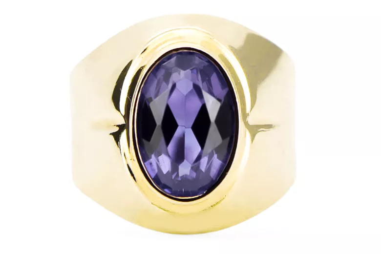 Alejandrita Oro amarillo de 14 quilates Anillo Estilo vintage vrc296y